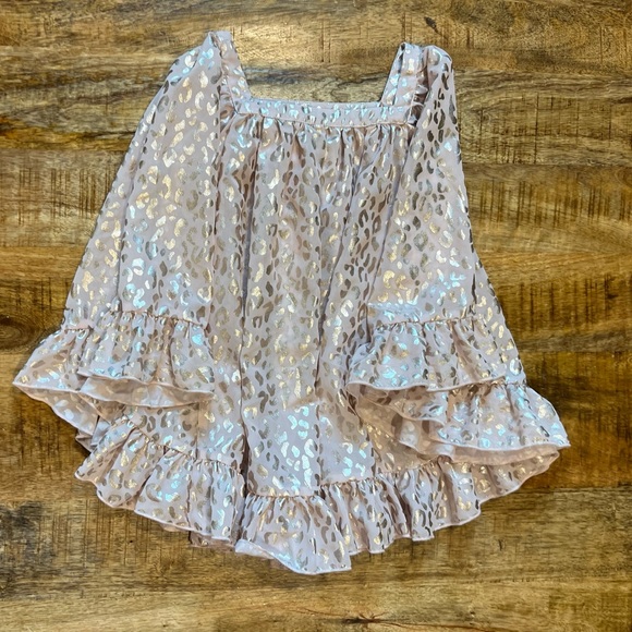 Kate Mack Pink & Gold Animal Print Swim Cover Up Size 5 - Picture 3 of 6